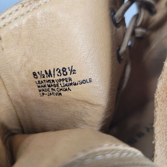 Lucky Brand Jaevin Suede Leather Side Zip Lace Peep Toe Wedge Heel Bootie 8.5 - Picture 9 of 12